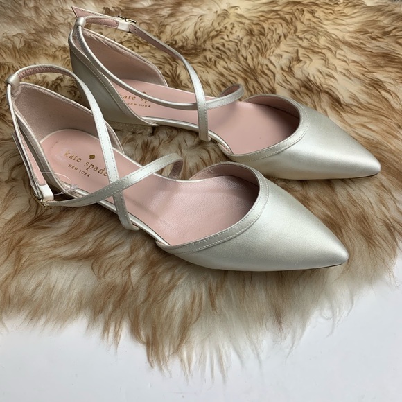 ivory satin flats